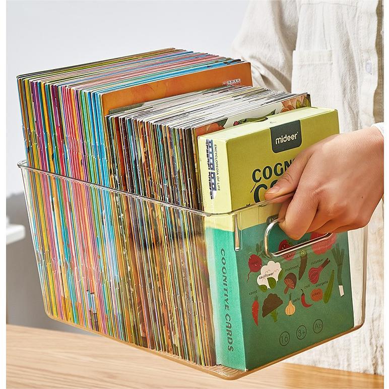 家用桌面儿童书本绘本书籍整理框透明零食亚克力收纳盒面膜收纳框