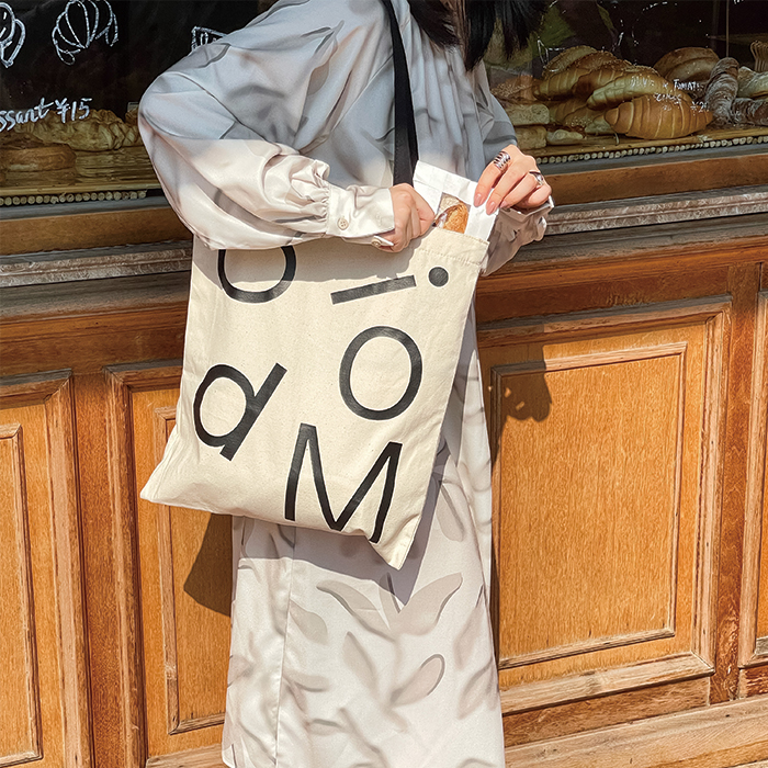 Moodi Park Bag原创设计字母印花小众简约百搭帆布包购物袋