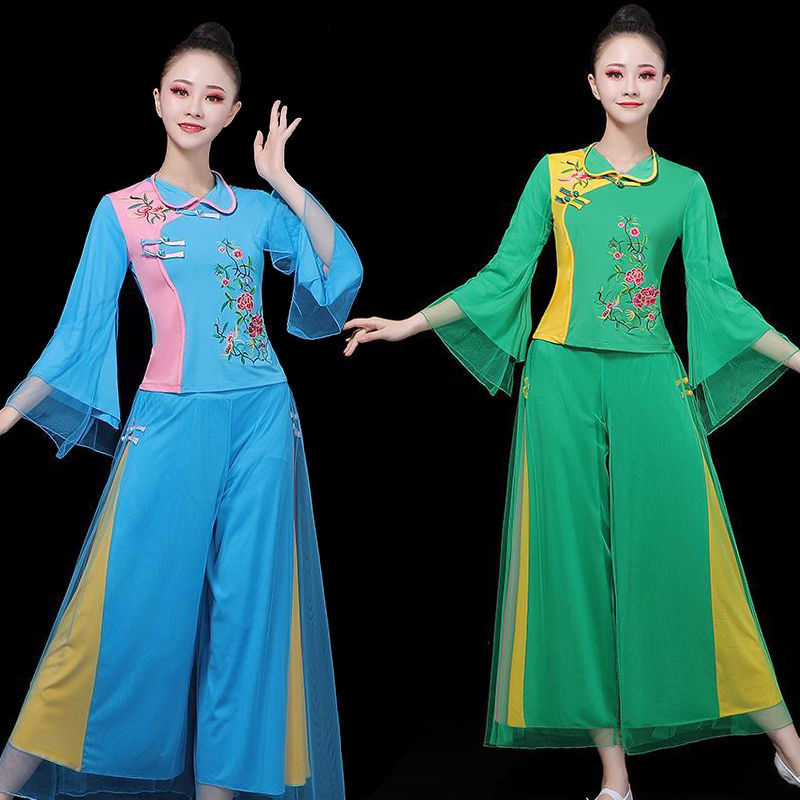 跳广场舞服装女新款套装2023中老年中国风秧歌舞蹈服扇子舞演出服