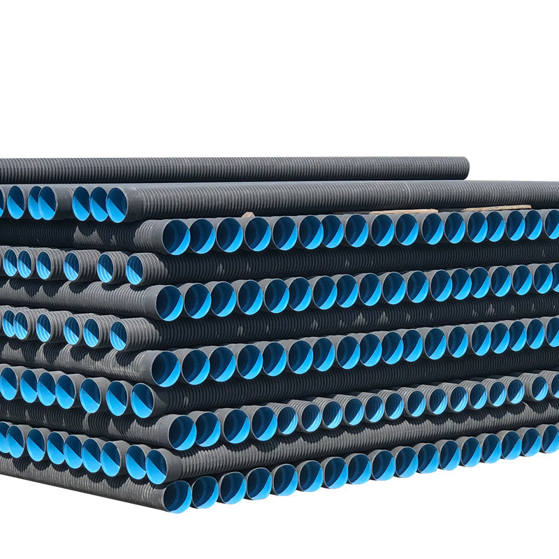 浙江地区厂家直销HDPE双壁波纹管聚乙烯波纹管环排水管黑色波纹管