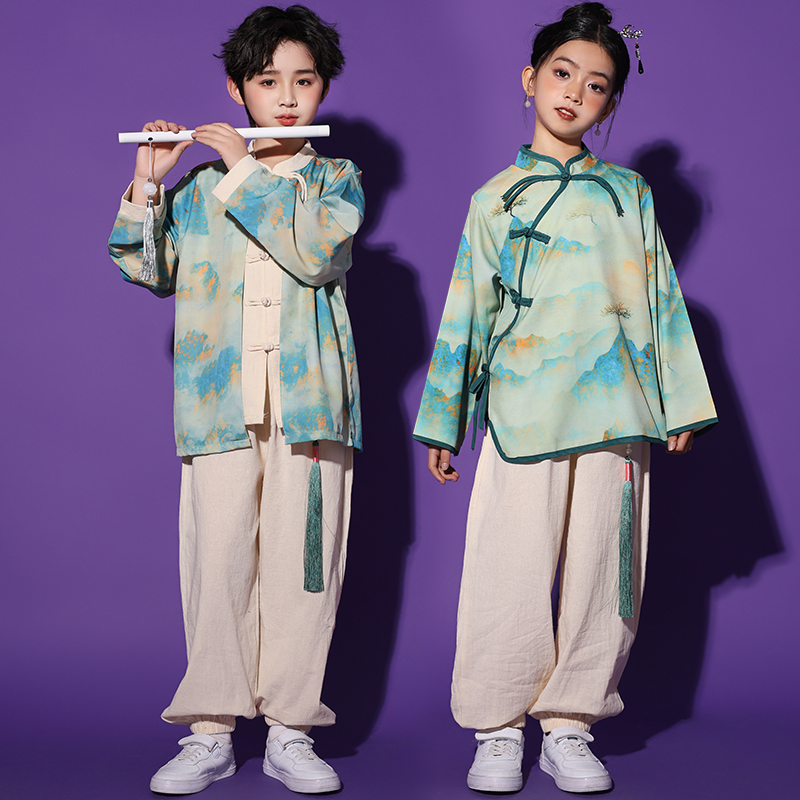 六一儿童节中国风汉服演出服幼儿园班服中小学生古装啦啦队合唱服