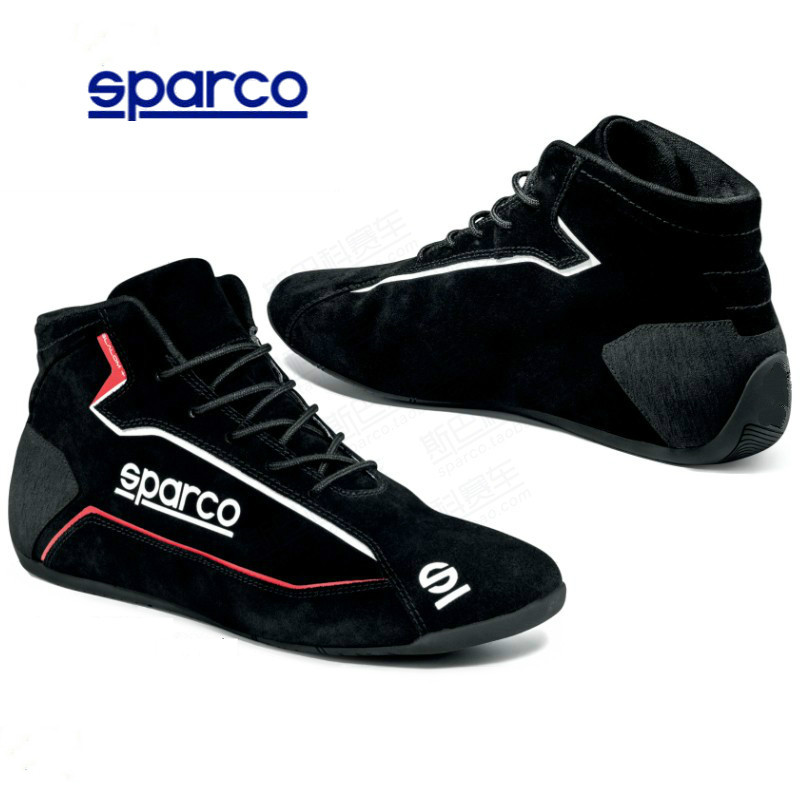 新款SPARCO防火赛车鞋FIA认证专业房车鞋反毛皮透气卡丁车深蹲鞋