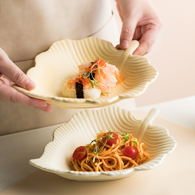 创意蔬菜水果沙拉盘西餐盘 简约陶瓷盘子寿司盘点心盘饺子盘家用
