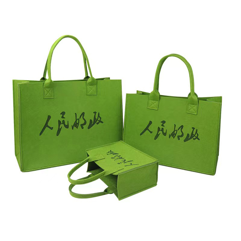 中国人民邮政手提托特包2023新款14寸电脑邮局毛毡包大学生购物袋