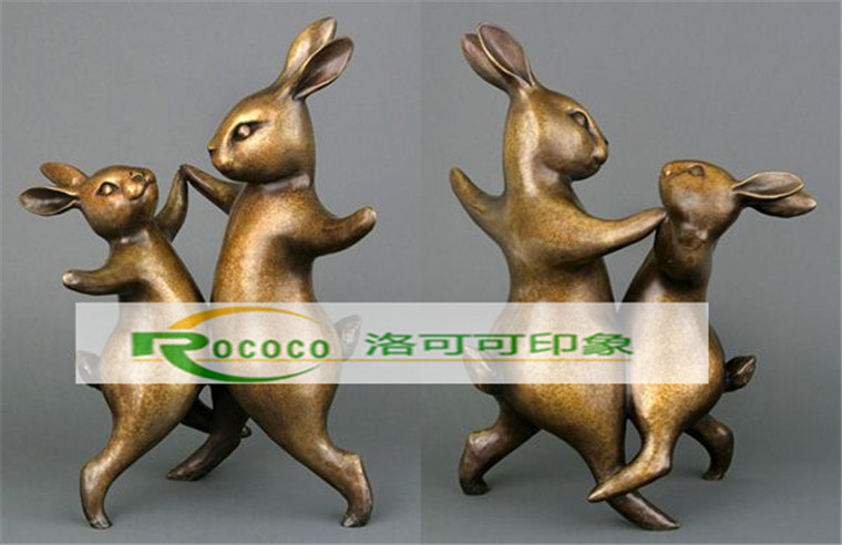 可爱卡通兔子雕塑模型庭院园林酒店房地产广场景观小品摆件可定制