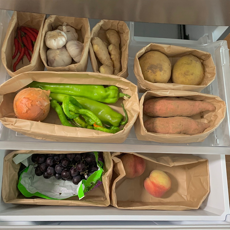 冰箱收纳盒牛皮纸食品食物鸡蛋水果保鲜整理面包的储物包装袋外卖