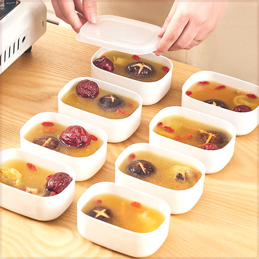 骨汤分装盒塑料食品级浓汤冰箱冷藏冷冻食物分餐备餐收纳盒