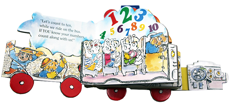 Mini Wheels Book School Bus 进口英文原版 小小校车 迷你车系列 机关书 造型书 卡板书 纸板玩具书 Peter Lippman 1-4岁