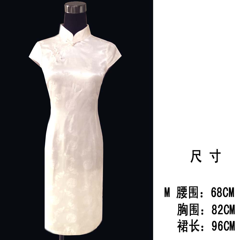 夏季改良版短袖日常短旗袍修身时尚高档复古印花连衣裙断码特价