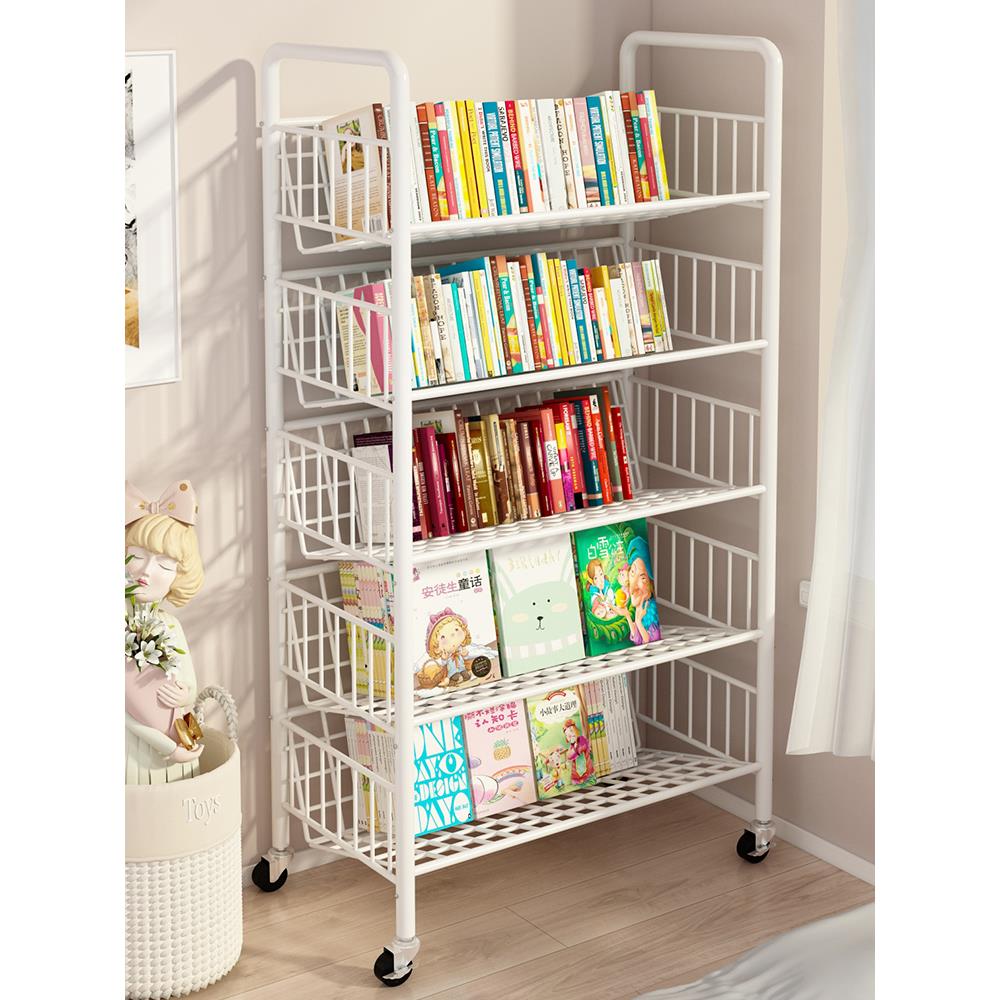 儿童书架绘本架图书玩具收纳简易一体架储物柜家用多层落地置物架