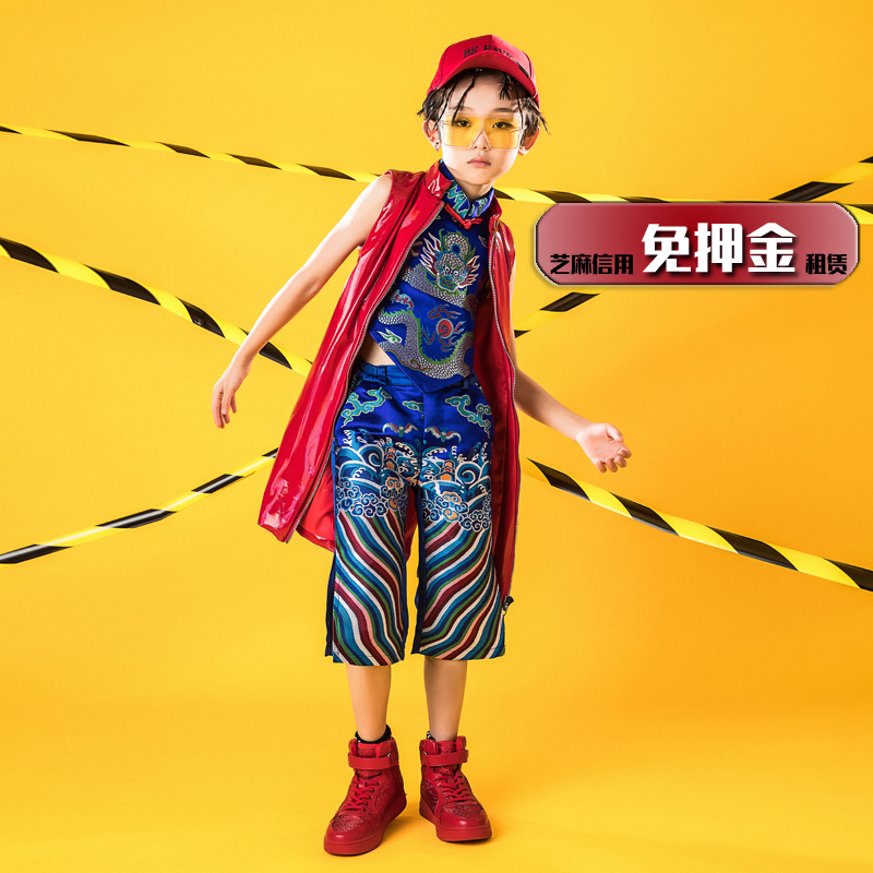 男童走秀中国风潮服新出租儿童模特比赛龙的传人个性创意服装GC14