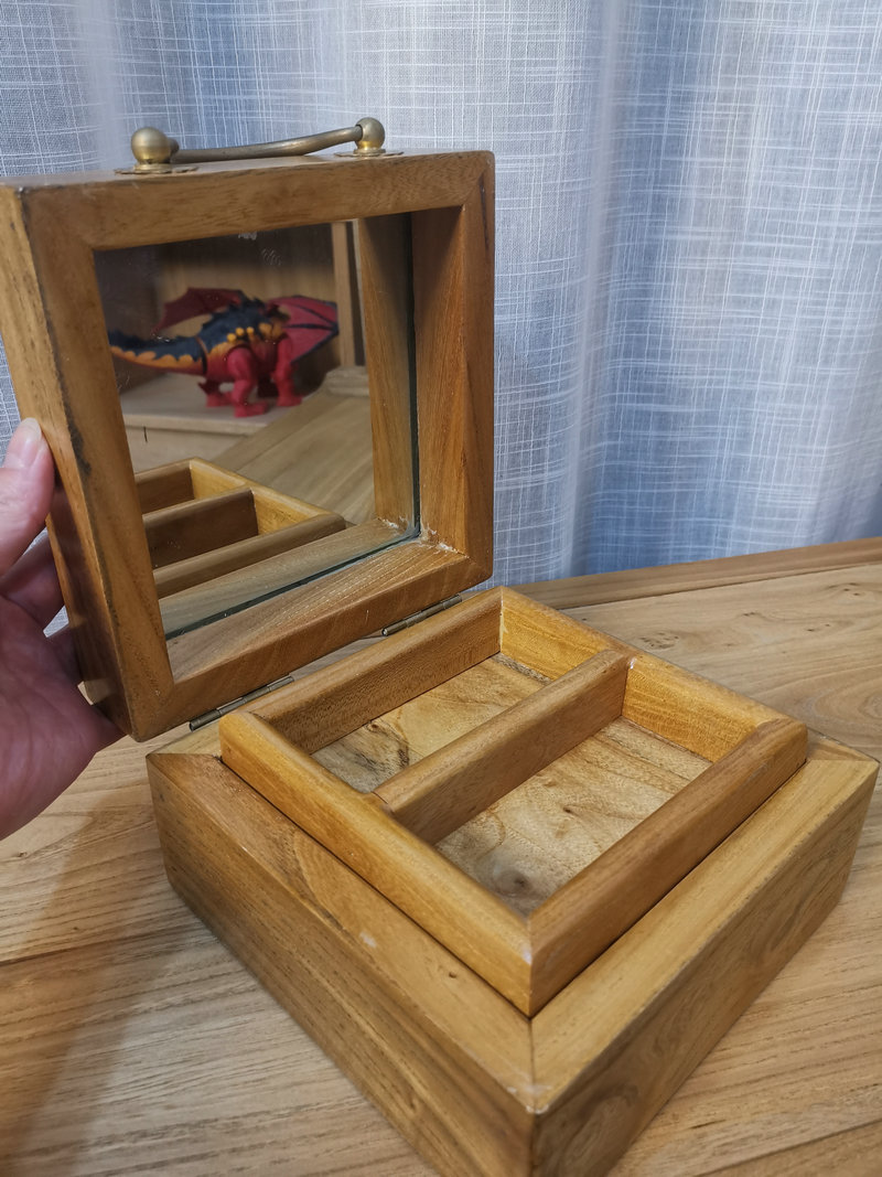 首饰盒收纳盒礼物饰品木质实木中国风复古榆木瓷板画盒子