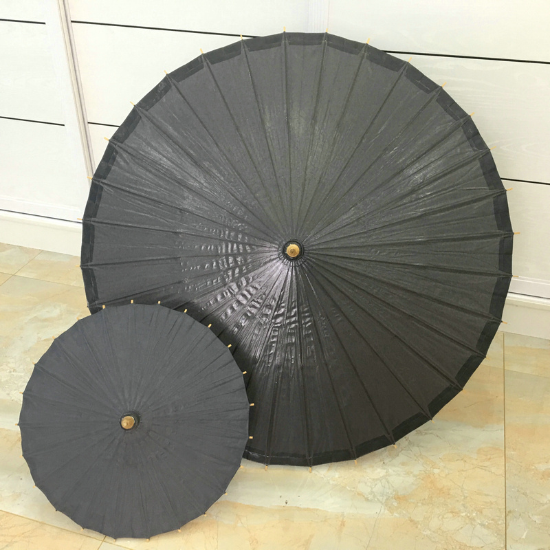 定制非遗工艺油纸伞复古中国风黑色COS摄影道具防雨防晒装饰包邮