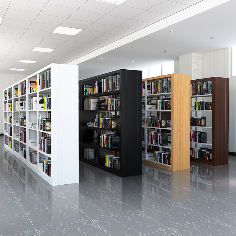 。钢制书架书店图书馆学校简易阅览室落地书柜档案架家用置物架儿