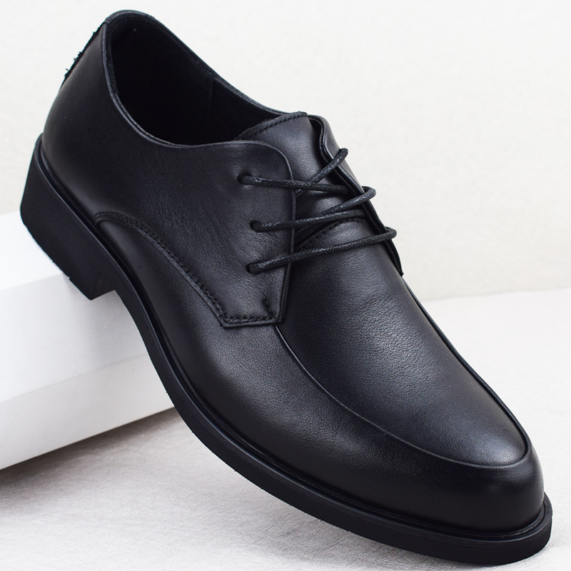 新款外贸男鞋商务正装黑色男皮鞋真皮休闲头层牛皮透气男士尖头工