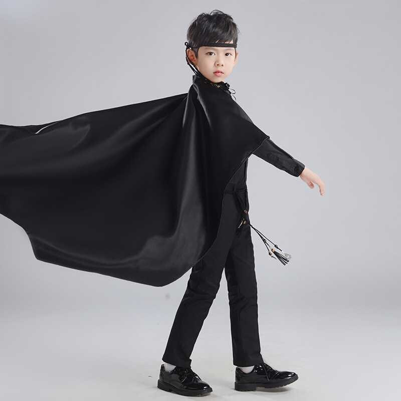 儿童酷帅T台走秀披风套装黑暗风时尚个性礼服男孩模特演出服潮装