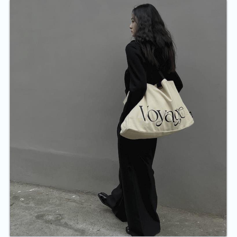 WTAII原创设计花瓶帆布包双面背布包女单肩包可插花大容量购物袋