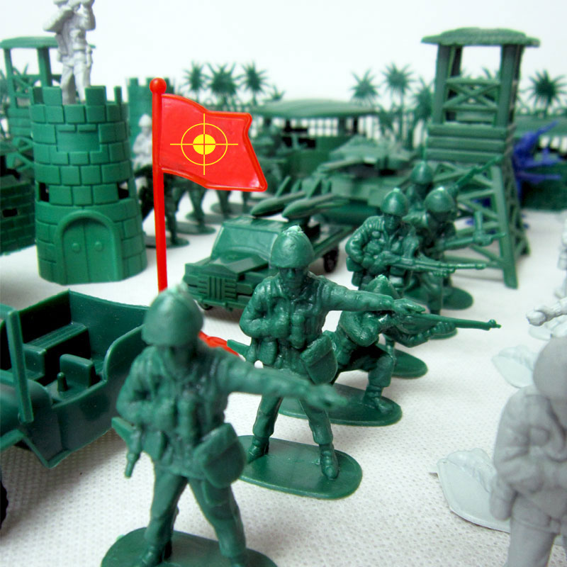 海陆空军事小兵人模型套装塑料军人沙盘士兵小人儿童打仗玩具包邮