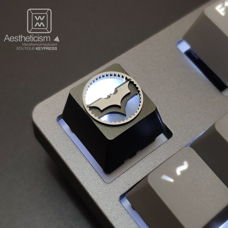 WeimBureau机械键盘个性透光蝙蝠侠探照灯原创金属键帽  阳极纯铝