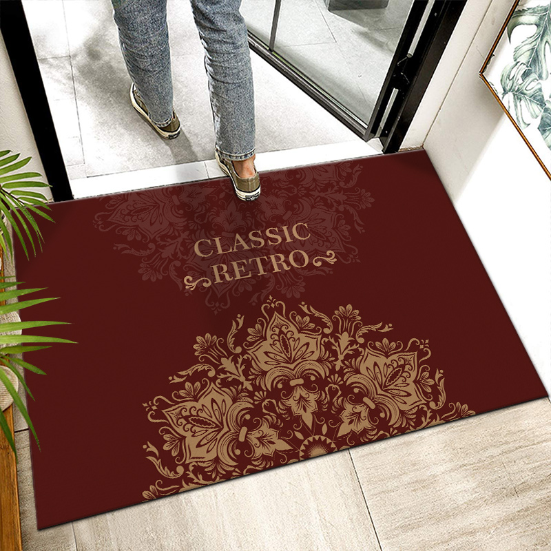 轻奢复古艺术花纹设计地毯入户客厅进门地垫进户门踩脚垫耐脏吸水