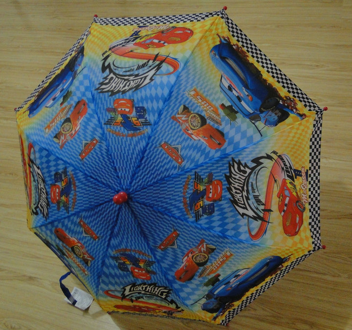 外贸新品蓝色汽车麦昆儿童雨伞儿童长柄自动伞遮阳伞