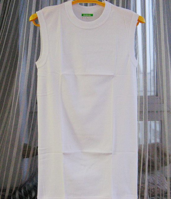 外贸优质修身纯棉男 白色圆领运动夏季 无袖纯色T恤