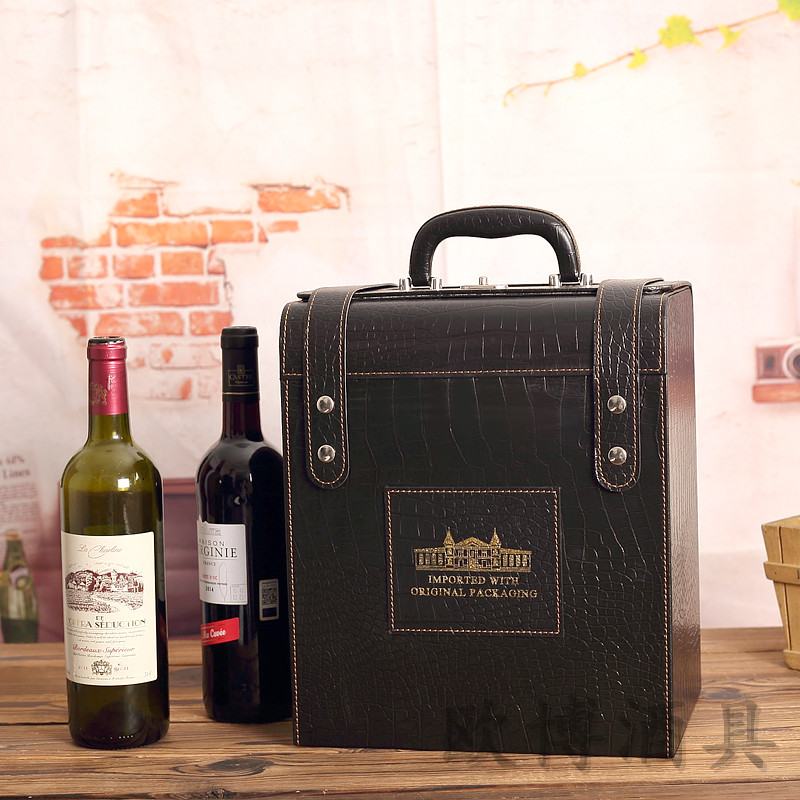 六支装红酒盒皮盒6支装定做葡萄酒箱皮质红酒外包装盒酒盒红酒箱