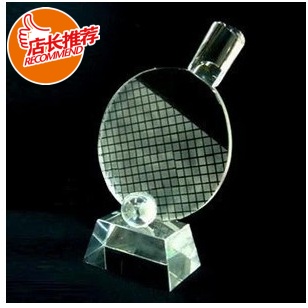 新款乒乓球比赛奖杯奖牌 乒乓球水晶摆件定制定做乒乓球比赛颁奖