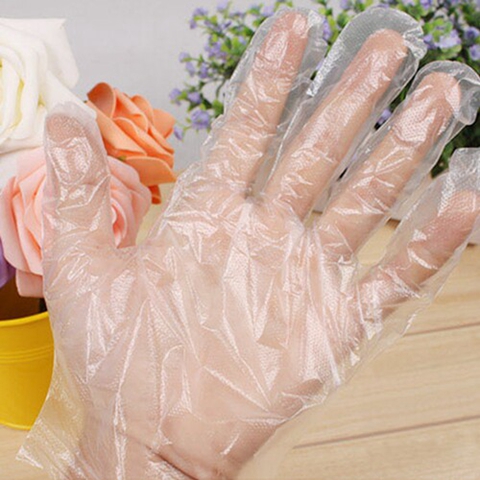 全新料厨房餐饮食品级一次性pe薄膜塑料美容家务手套透明加厚