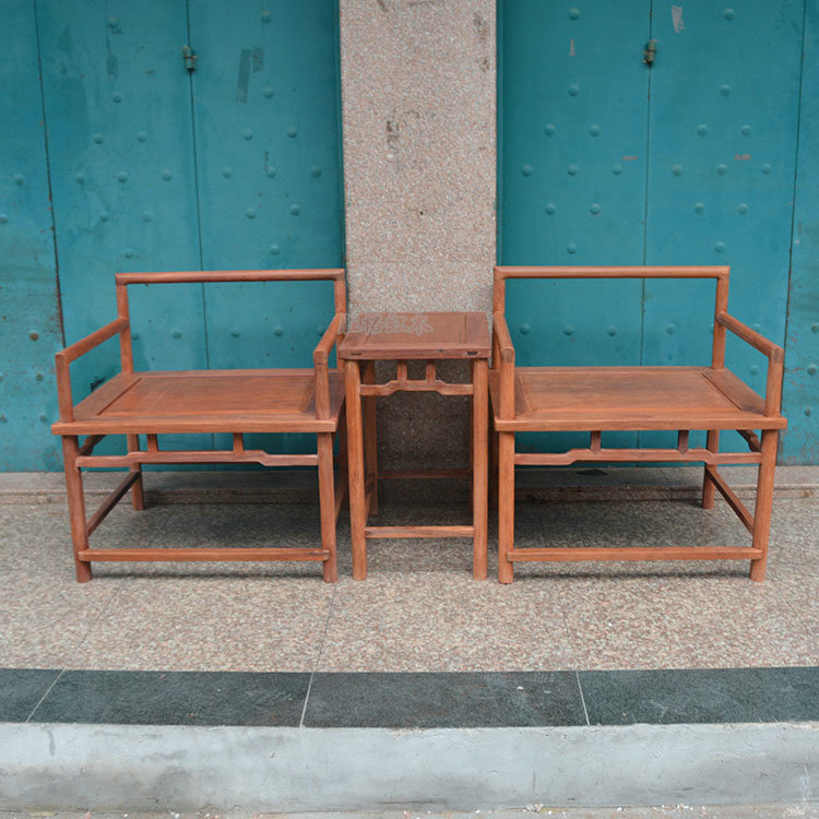 红木实木家具 缅甸花梨木禅椅组合三件套 大果紫檀瑜伽打坐休闲椅