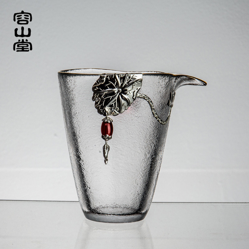 林饰 镶银质水晶玻璃公道杯 耐热手工分茶器茶海功夫茶具