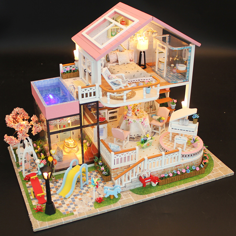 女生手工礼物diy小屋粉色甜言蜜语手工艺术房拼装模型玩具创意