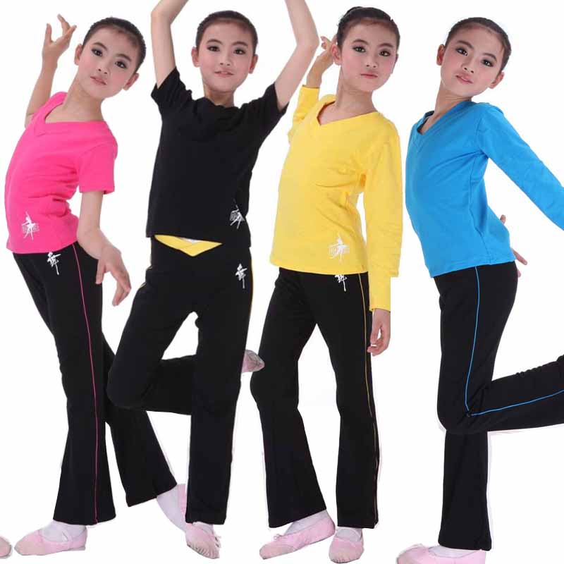 儿童舞蹈服装练功服女童纯棉秋冬季中国舞形体服套装大童跳舞衣服