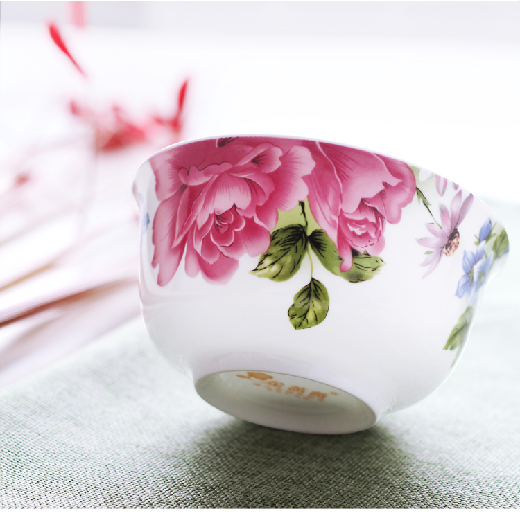 贵妃中国风骨瓷餐具陶瓷碗中式家用大单个吃饭饭碗韩式碗面碗套装