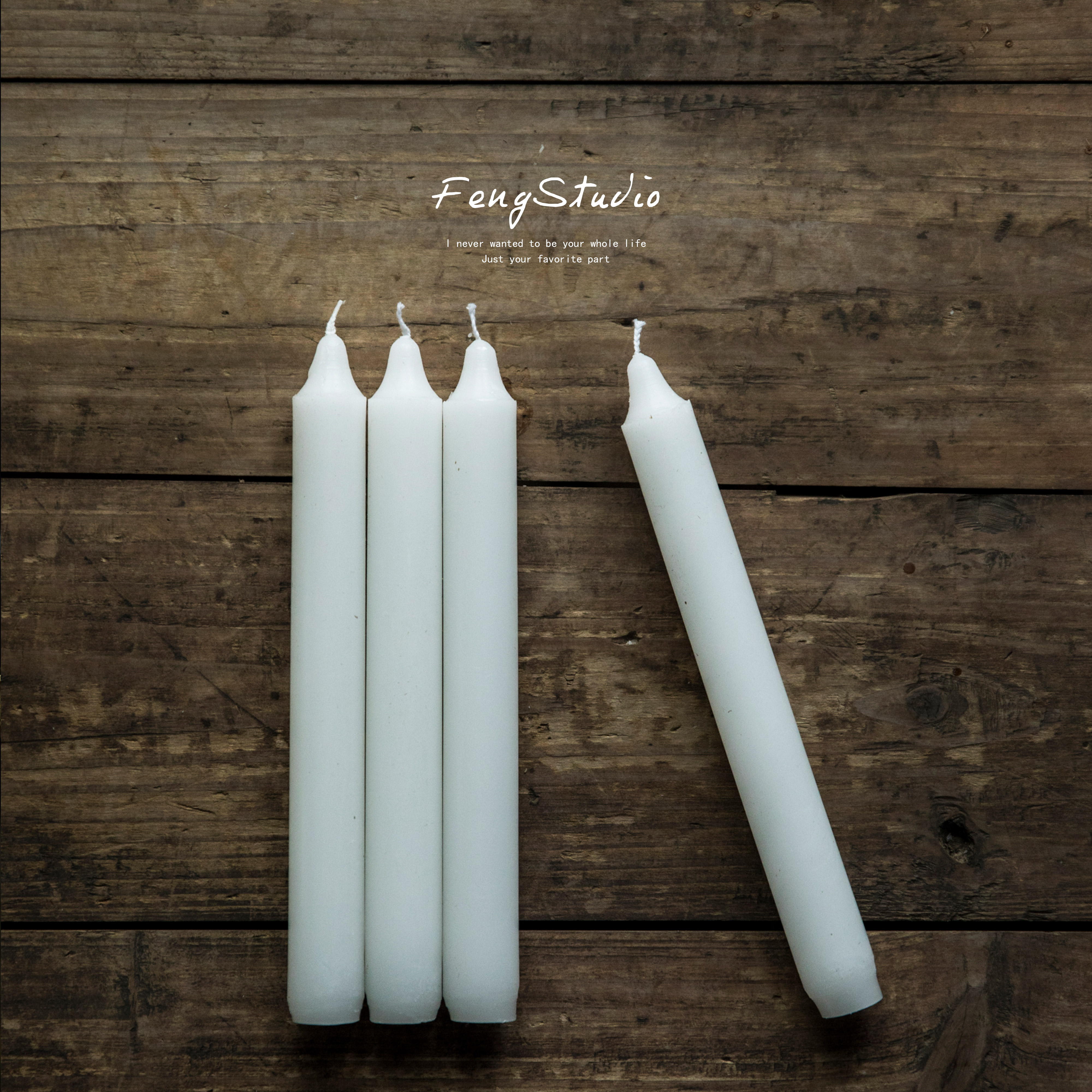 。FENG STUDIO经典烛台搭配白色长蜡烛拍照摄影背景道具