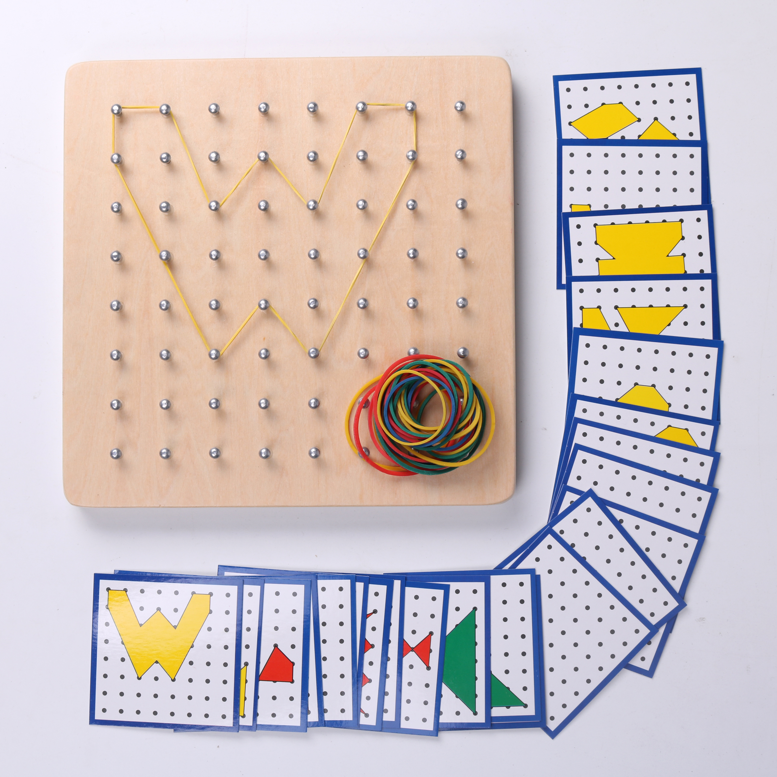 蒙氏几何数学教具钉板儿童学数学橡皮筋图形教具拼图早教益智玩具