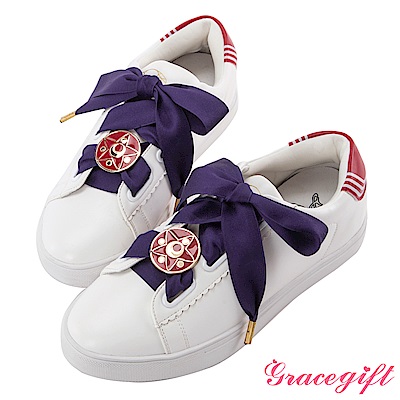 Grace gift-美少女戰士變身器緞帶休閒鞋 紅
