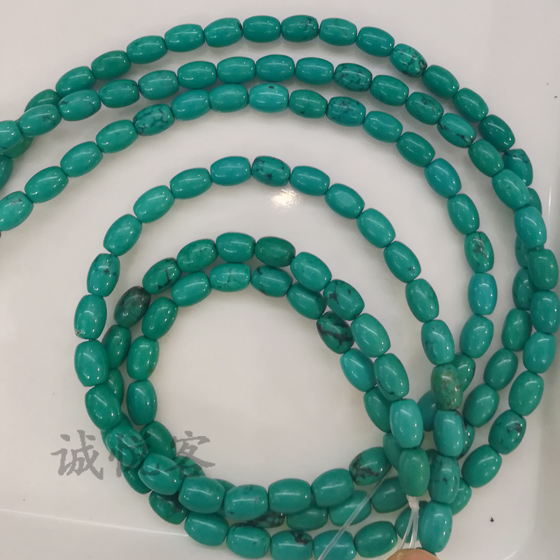 正品纯天然蓝绿松石散珠小米珠DIY配件手串女手链 单颗价