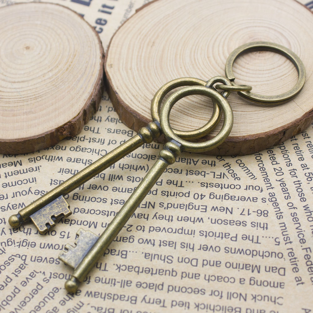 复古怀旧古代老式旧古董钥匙形状挂件黄铜仿古铜财主老铜钥匙扣
