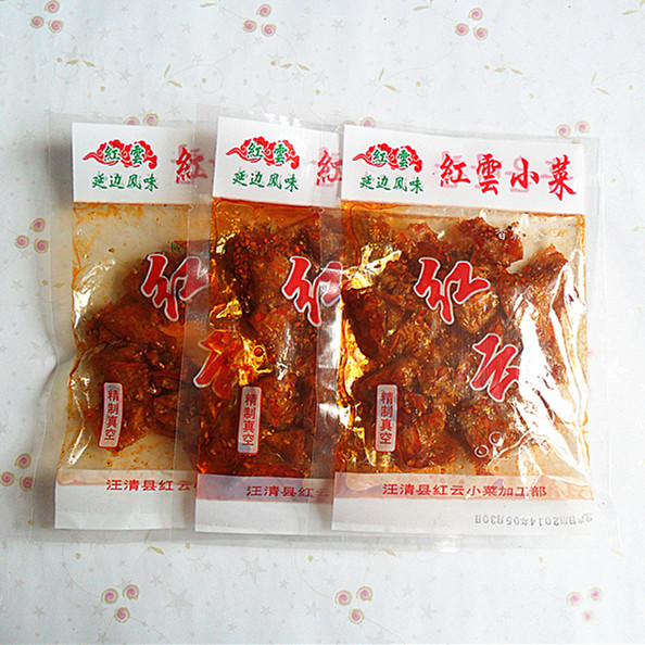 20袋包邮东北延边特产朝鲜族美食小零食汪清红云小菜/豆皮45g